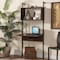 Baxton Studio Fariat Modern Industrial Walnut Brown Finished Wood and Black Metal Display Shelf with Desk 196-12083-ZORO - alternate 1